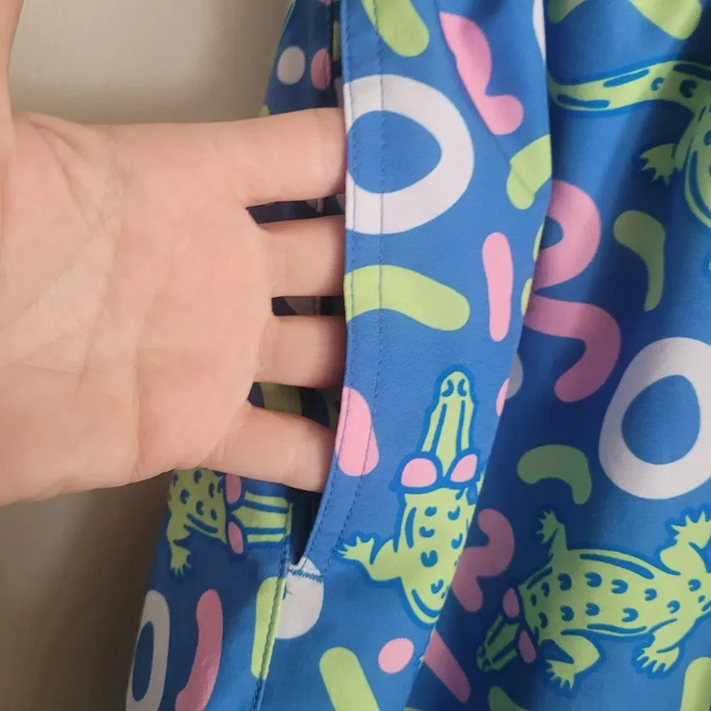 Tipsy‎ Elves Gator Rager Stretch Lined Swim Trunks Men's Size Large Beach Shorts